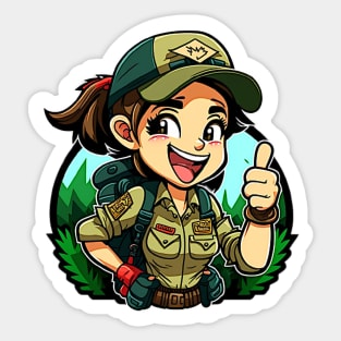 Girl Hiker 0.1 Sticker